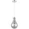 Downtown Owego 7"W Cord Polished Nickel Pendant w/ Light Smoke Shade