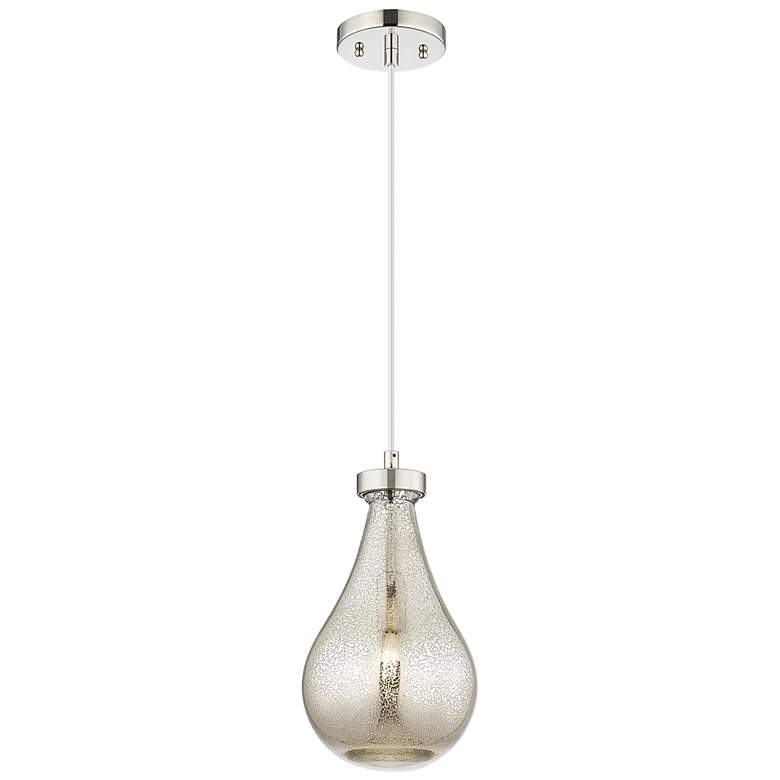 Image 1 Downtown Owego 7"W Cord Polished Nickel Pendant w/ Mercury Shade