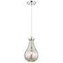 Downtown Owego 7"W Cord Polished Nickel Pendant w/ Mercury Shade