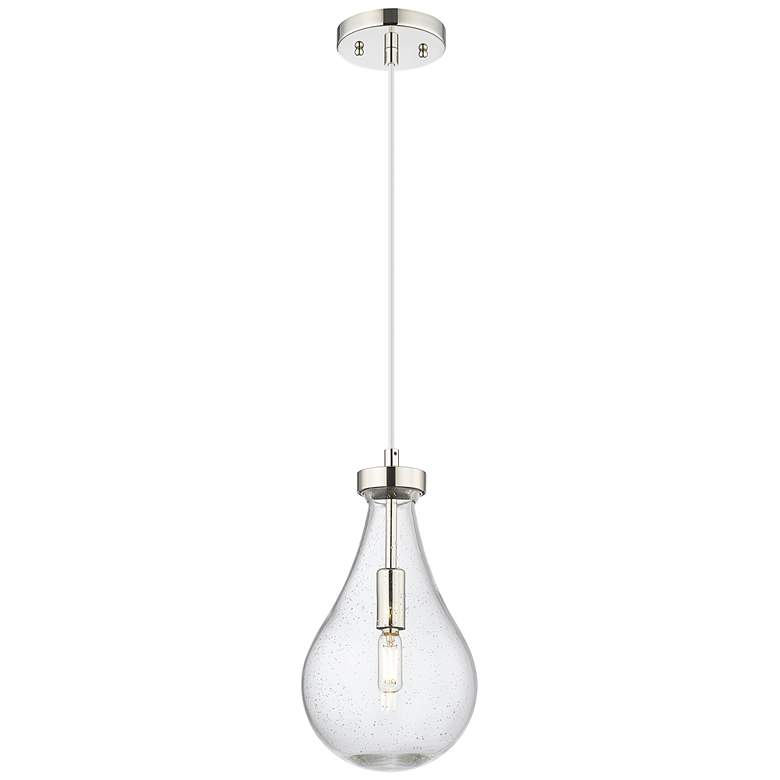 Image 1 Downtown Owego 7"W Cord Polished Nickel Pendant w/ Seedy Shade