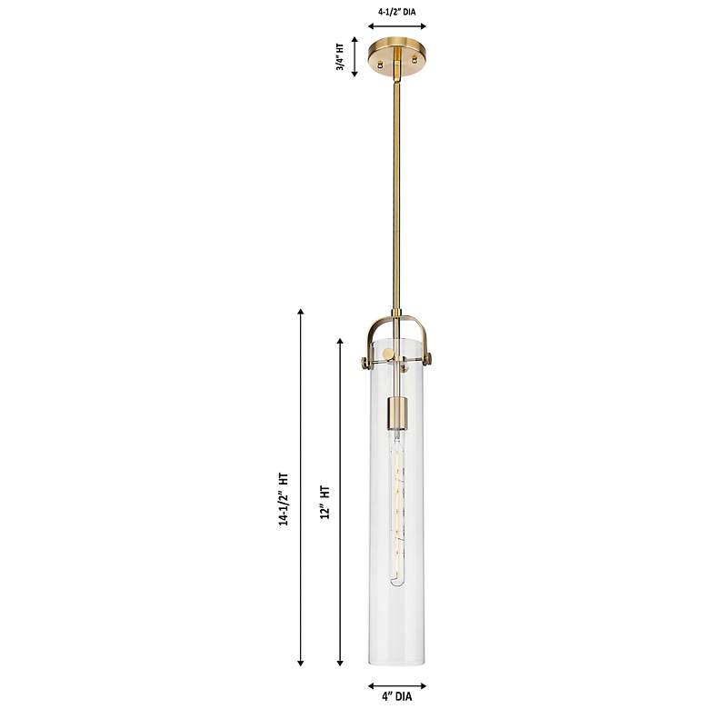 Image 2 Downtown Pilaster 5"W Stem Champagne Bronze Pendant w/ Clear Shade more views