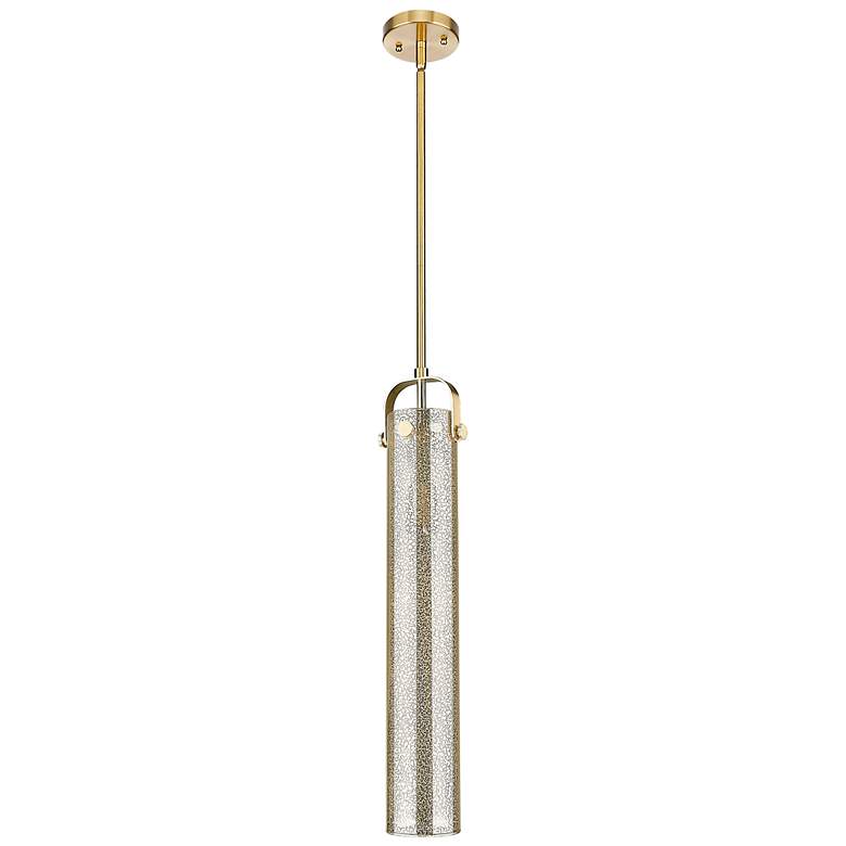 Image 2 Downtown Pilaster 5"W Stem Champagne Bronze Pendant w/ Mercury Shade more views