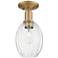 Downtown Preston 6"W Brass Semi Flush Mount w/ Clear Bulb Shade