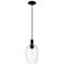 Downtown Preston 6"W Cord Black Mini Pendant w/ Clear Flute Shade