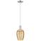 Downtown Preston 6"W Cord Satin Nickel Pendant w/ Mercury Flute Shade