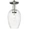 Downtown Preston 6"W Nickel Semi Flush Mount w/ Clear Flute Shade