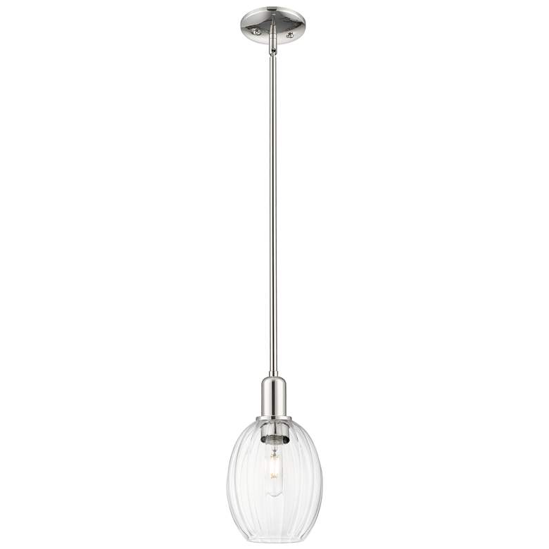 Image 1 Downtown Preston 6"W Polished Nickel Mini Pendant w/ Clear Bell Shade