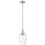1_Downtown Preston 6"W Satin Nickel Mini Pendant w/ Clear Flute Shade
