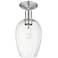 Downtown Preston 6"W Satin Nickel Semi-Flush w/ Clear Flute Shade