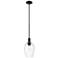 Downtown Preston 6"W Stem Black Mini Pendant w/ Clear Flute Shade