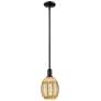 1_Downtown Preston 6"W Stem Black Mini Pendant w/ Mercury Bell Shade