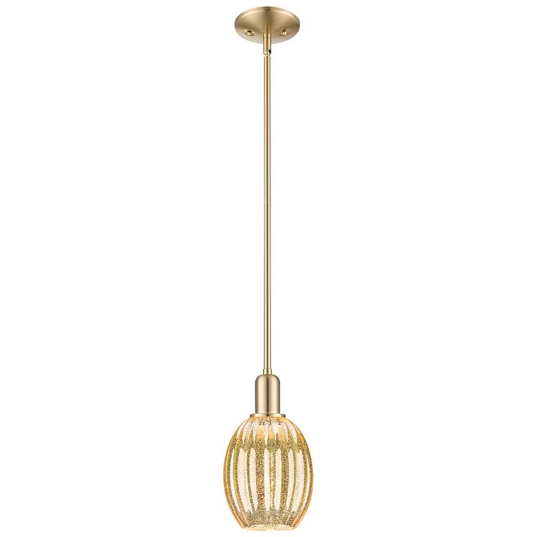 Image 1 Downtown Preston 6"W Stem Bronze Mini Pendant w/ Mercury Bell Shade