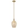 1_Downtown Preston 6"W Stem Bronze Mini Pendant w/ Mercury Flute Shade