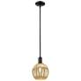 1_Downtown Preston 7"W Cord Black Mini Pendant w/ Mercury Globe Shade