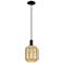 Downtown Preston 7"W Cord Black Mini Pendant w/ Mercury Jar Shade