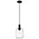 Downtown Preston 7"W Cord Matte Black Mini Pendant w/ Clear Jar Shade