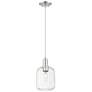 Downtown Preston 7"W Cord Satin Nickel Mini Pendant w/ Clear Jar Shade
