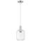 Downtown Preston 7"W Cord Satin Nickel Mini Pendant w/ Clear Jar Shade