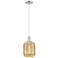 Downtown Preston 7"W Cord Satin Nickel Pendant w/ Mercury Jar Shade
