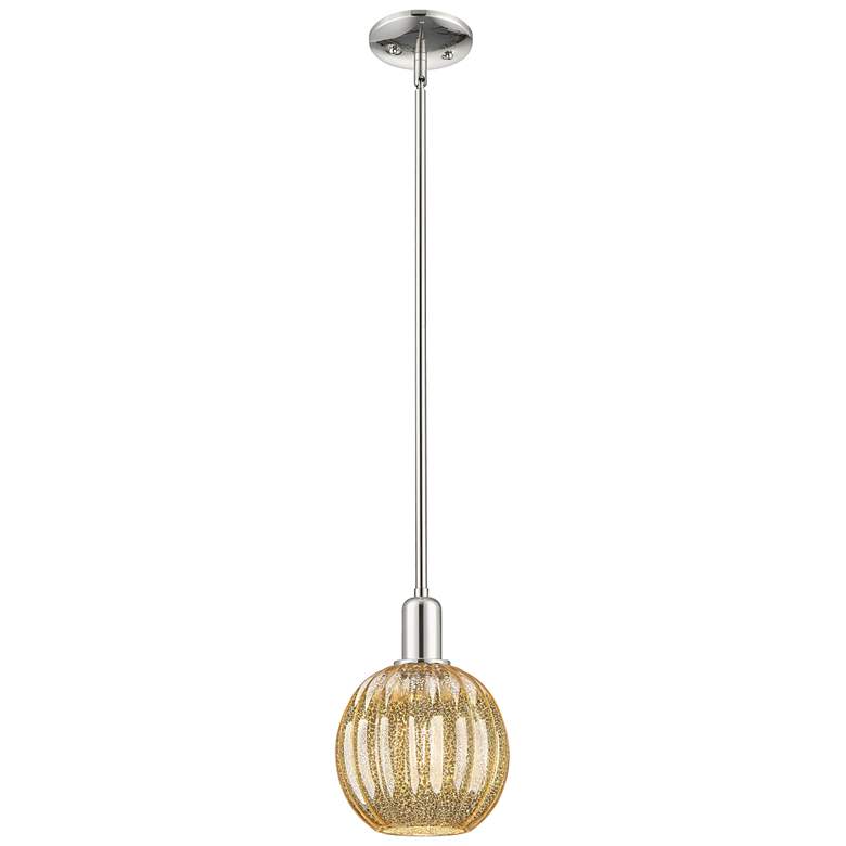 Image 1 Downtown Preston 7"W Nickel Mini Pendant w/ Mercury Globe Shade