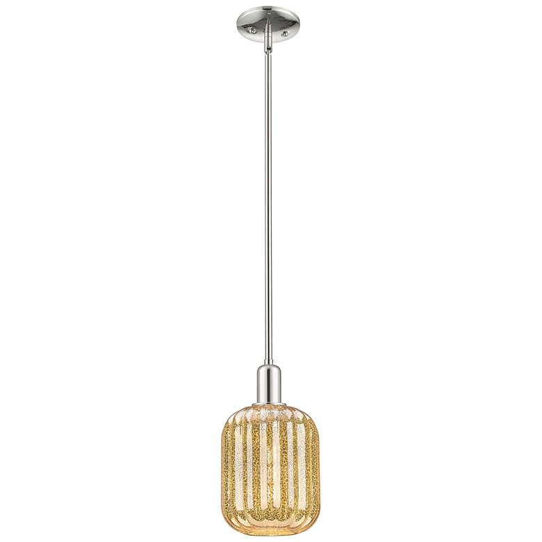 Image 1 Downtown Preston 7"W Polished Nickel Mini Pendant w/ Mercury Jar Shade