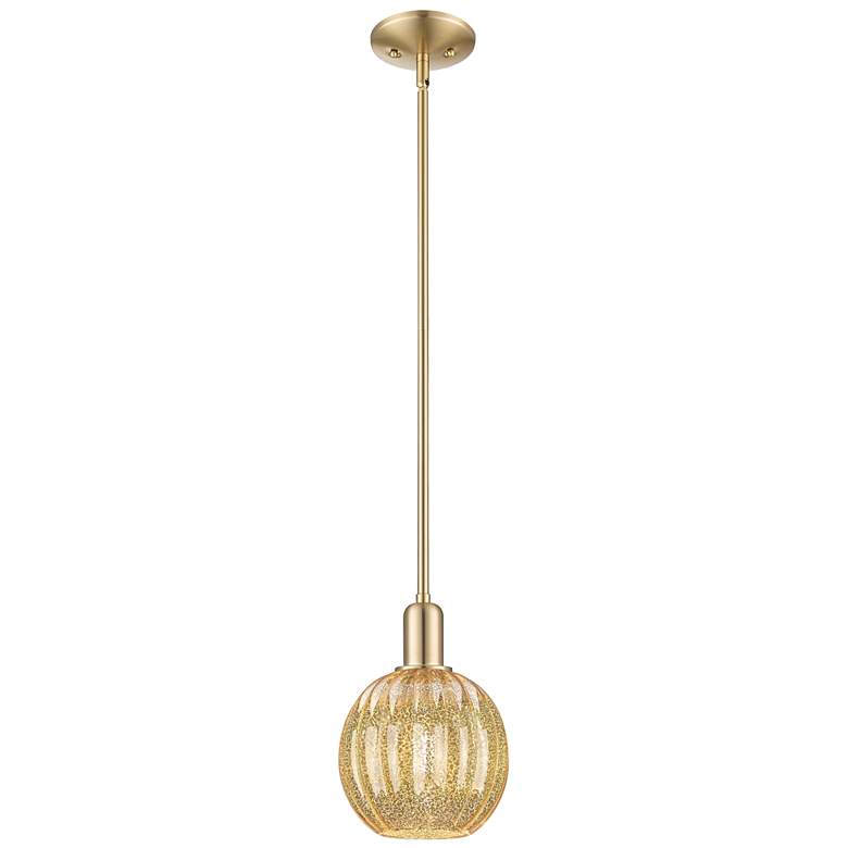 Image 1 Downtown Preston 7"W Stem Bronze Mini Pendant w/ Mercury Globe Shade