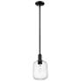 1_Downtown Preston 7"W Stem Matte Black Mini Pendant w/ Clear Jar Shade