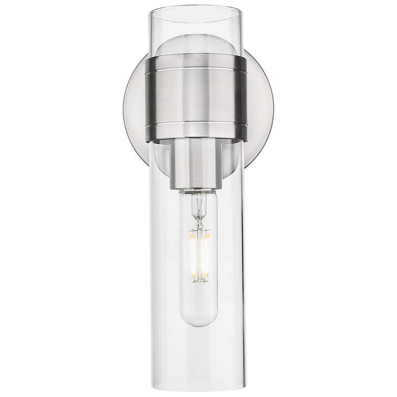 Image 4 Downtown Urban Arden 11 "H Satin Nickel Wall Sconce With Clear Shade more views