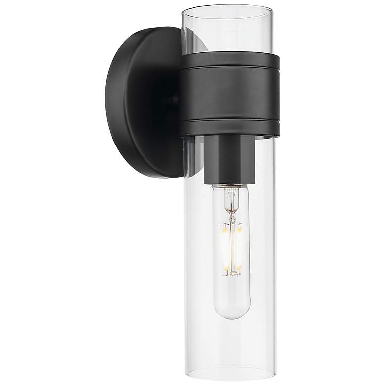Image 3 Downtown Urban Arden 11" High Matte Black Wall Sconce With Clear Shade more views