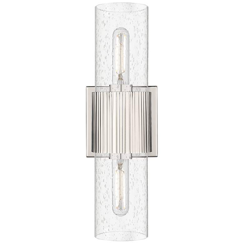 Image 1 Downtown Urban Bolivar 15"H Polished Nickel 2-Light Sconce