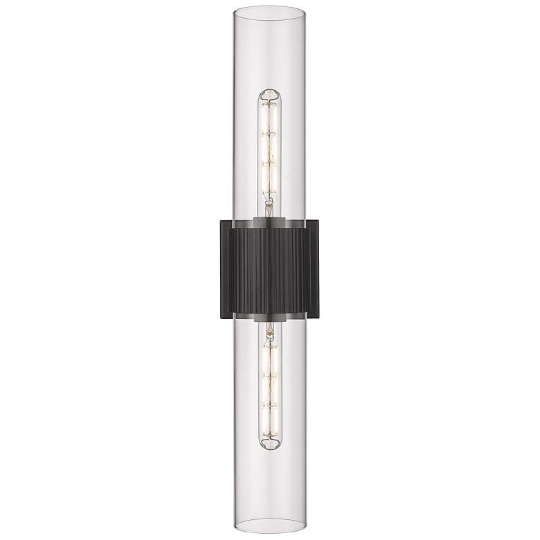 Image 1 Downtown Urban Bolivar 24"H Matte Black 2-Light Wall Sconce
