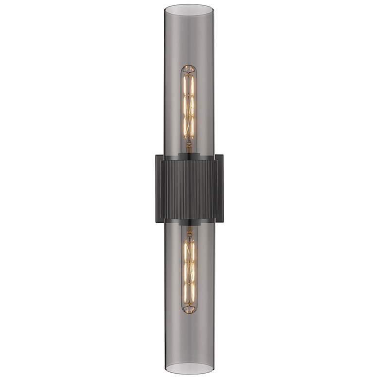 Image 1 Downtown Urban Bolivar 24"H Matte Black 2-Light Wall Sconce