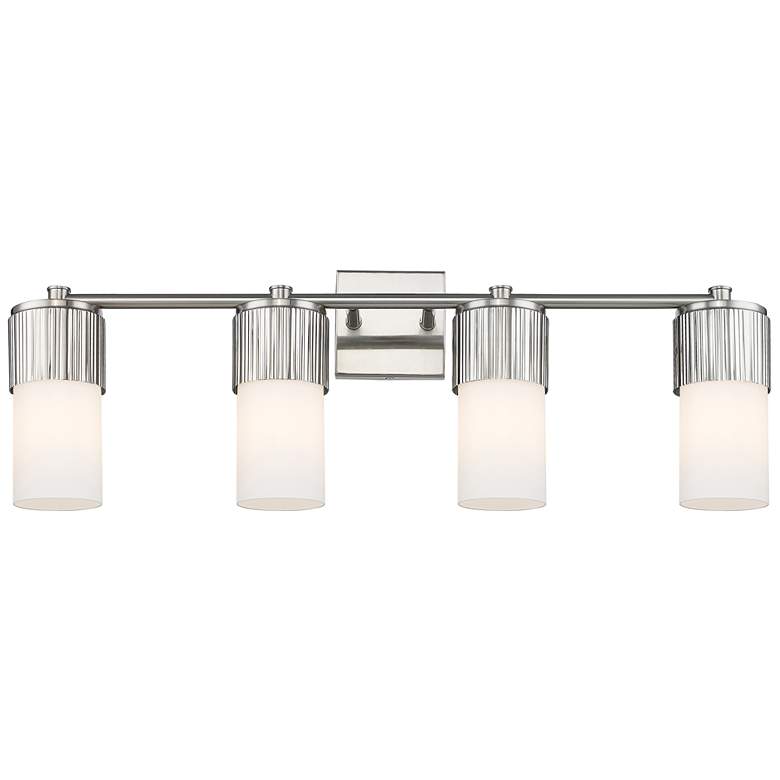 Image 1 Downtown Urban Bolivar 31"W Satin Nickel 4-Light Bath Light