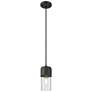 Downtown Urban Bolivar 5  "W Cord Matte Black Pendant With Clear Shade