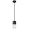Downtown Urban Bolivar 5  "W Cord Matte Black Pendant With Clear Shade