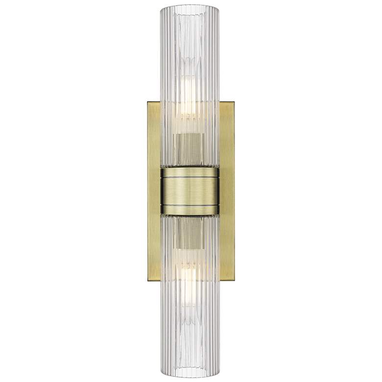 Image 1 Downtown Urban Boreas 18"H Antique Brass 2-Light Wall Sconce