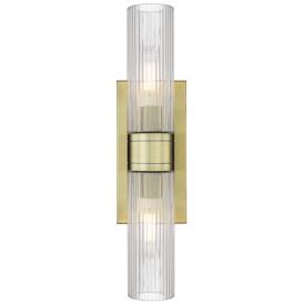 Downtown Urban Boreas 18"H Antique Brass 2-Light Wall Sconce Downtown Urban Boreas 18"H Antique Brass 2-Light Wall Sconce