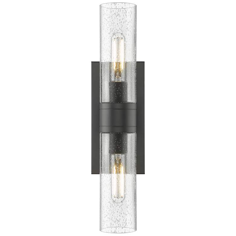 Image 1 Downtown Urban Boreas 18"H Matte Black 2-Light Wall Sconce
