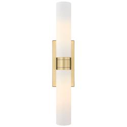 Downtown Urban Boreas 24"H Brushed Brass 2-Light Wall Sconce