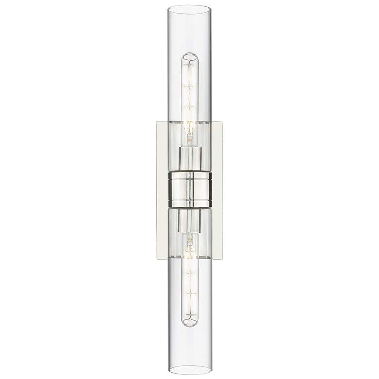 Image 1 Downtown Urban Boreas 24"H Polished Nickel 2-Light Sconce