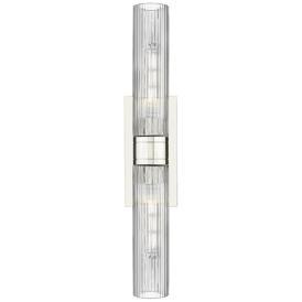 Downtown Urban Boreas 24"H Polished Nickel 2-Light Sconce Downtown Urban Boreas 24"H Polished Nickel 2-Light Sconce