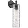 Downtown Urban Crown Point 15 1/2"H Matte Black Wall Sconce