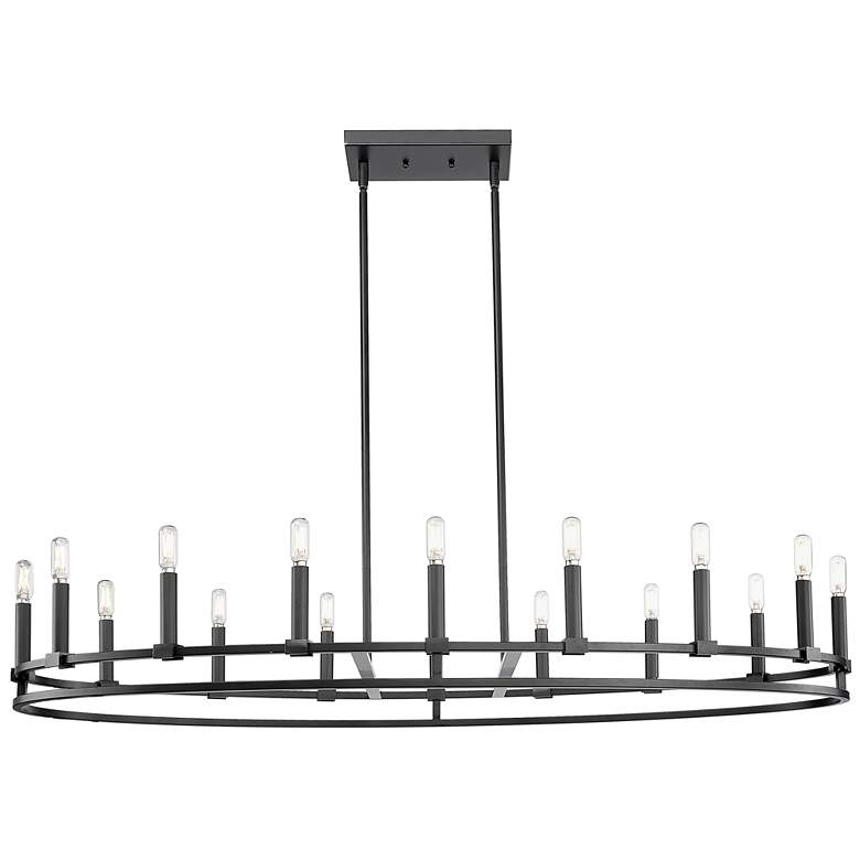 Image 1 Downtown Urban Lexington 48 "W 16 Light Stem Matte Black Chandelier