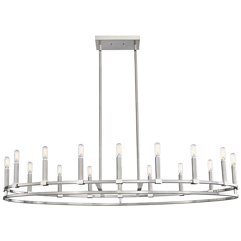 Image 1 Downtown Urban Lexington 48 "W 16 Light Stem Satin Nickel Chandelier