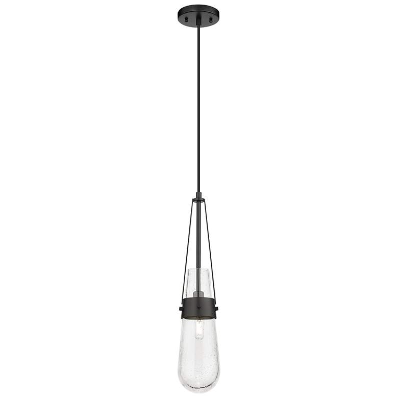 Image 1 Downtown Urban Milan 4 "W Cord Matte Black Pendant With Seedy Shade