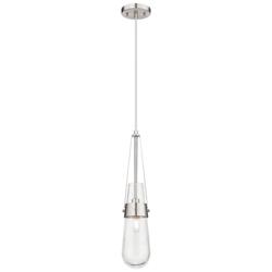 Downtown Urban Milan 4  "W Cord Satin Nickel Pendant With Seedy Shade