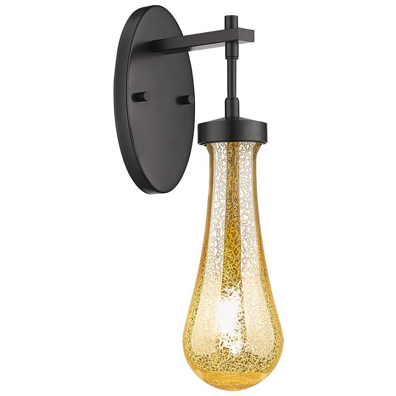 Image 1 Downtown Urban Owego 16 "H Matte Black Wall Sconce With Mercury Shade