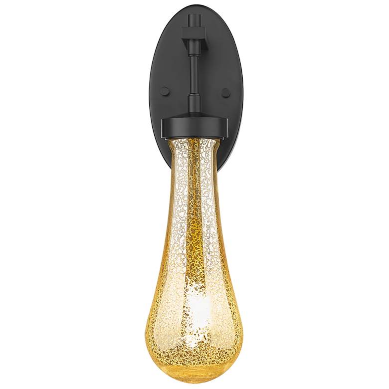 Image 2 Downtown Urban Owego 16 "H Matte Black Wall Sconce With Mercury Shade more views
