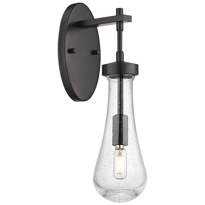Image 1 Downtown Urban Owego 16 "H Matte Black Wall Sconce With Seedy Shade