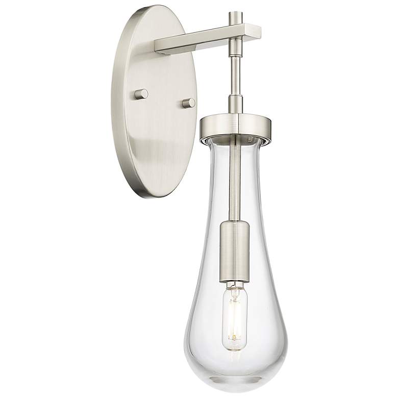 Image 1 Downtown Urban Owego 16 "H Satin Nickel Wall Sconce With Clear Shade